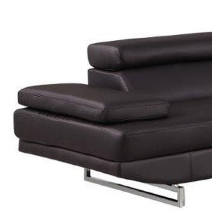 Brown Leather L Shaped Two Piece Corner Sectional HomeRoots