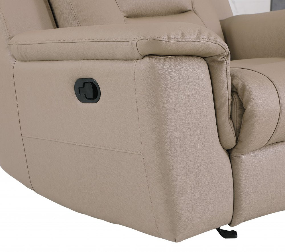 Two Piece Indoor Beige Genuine Leather Five Person Seating Set HomeRoots