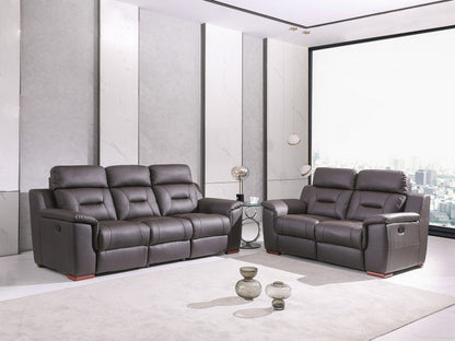 Two Piece Indoor Brown Genuine Leather Five Person Seating Set HomeRoots