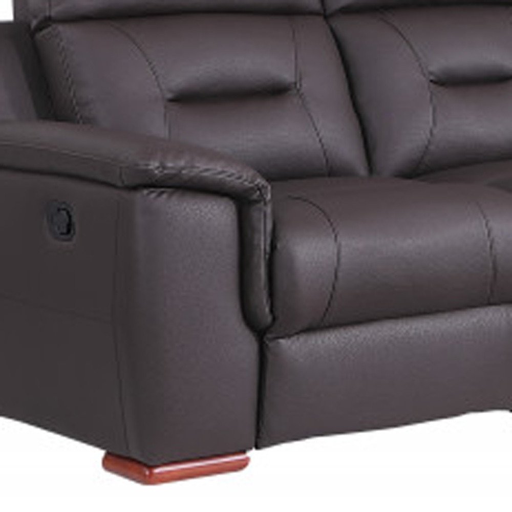 Two Piece Indoor Brown Genuine Leather Five Person Seating Set HomeRoots