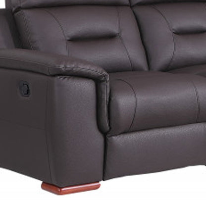 Two Piece Indoor Brown Genuine Leather Five Person Seating Set HomeRoots