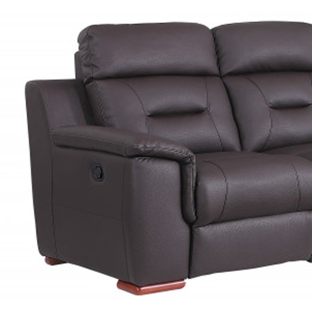 Two Piece Indoor Brown Genuine Leather Five Person Seating Set HomeRoots
