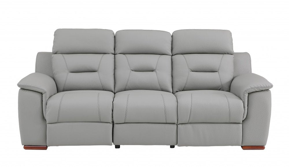 Two Piece Indoor Gray Genuine Leather Five Person Seating Set HomeRoots