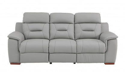Two Piece Indoor Gray Genuine Leather Five Person Seating Set HomeRoots