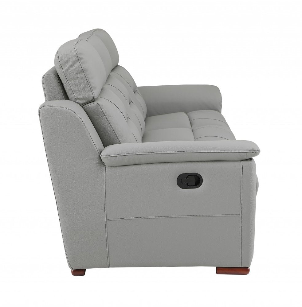Two Piece Indoor Gray Genuine Leather Five Person Seating Set HomeRoots