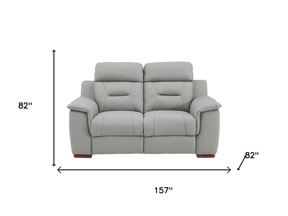 Two Piece Indoor Gray Genuine Leather Five Person Seating Set HomeRoots