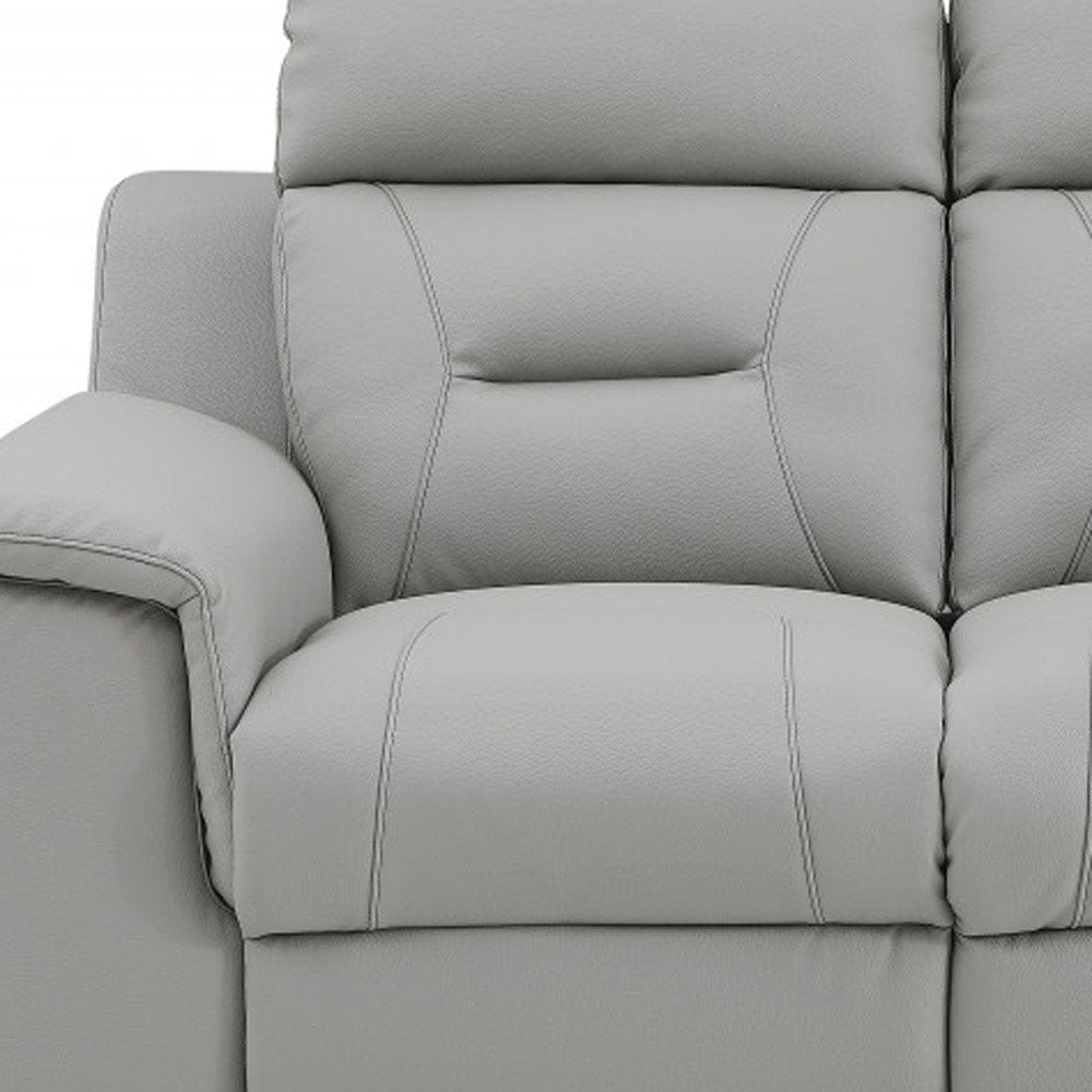 Two Piece Indoor Gray Genuine Leather Five Person Seating Set HomeRoots