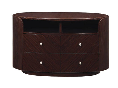 47" Dark Brown Cabinet Enclosed Storage TV Stand HomeRoots