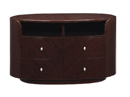47" Dark Brown Cabinet Enclosed Storage TV Stand HomeRoots
