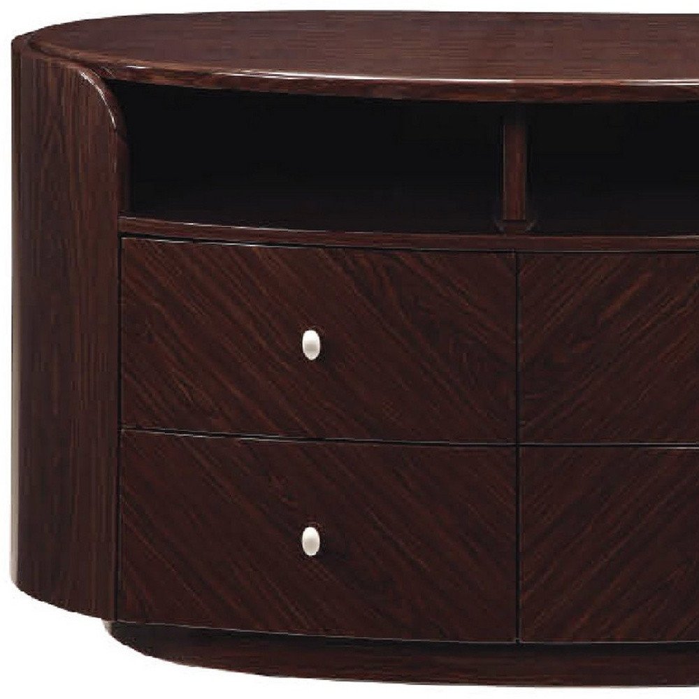 47" Dark Brown Cabinet Enclosed Storage TV Stand HomeRoots