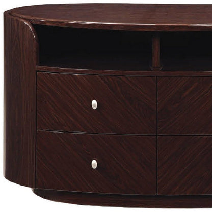 47" Dark Brown Cabinet Enclosed Storage TV Stand HomeRoots