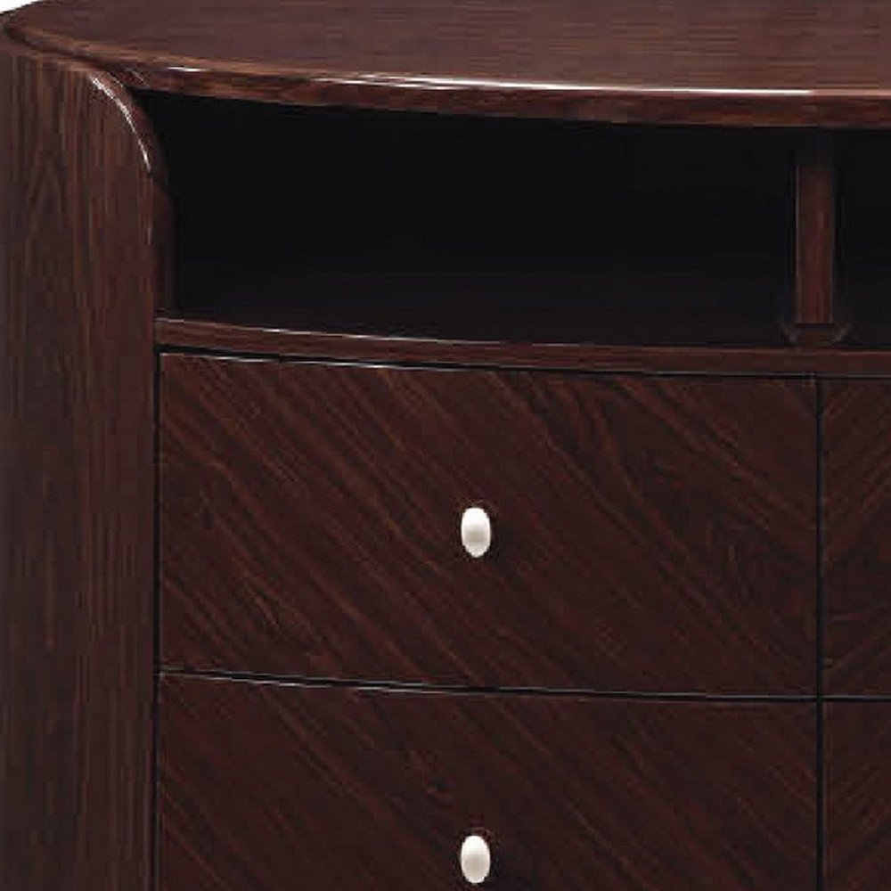 47" Dark Brown Cabinet Enclosed Storage TV Stand HomeRoots
