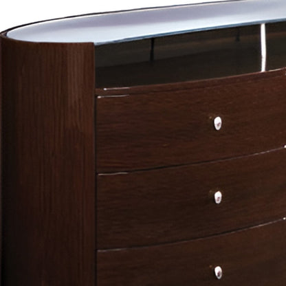 39" Brown Wood Five Drawer Dresser HomeRoots
