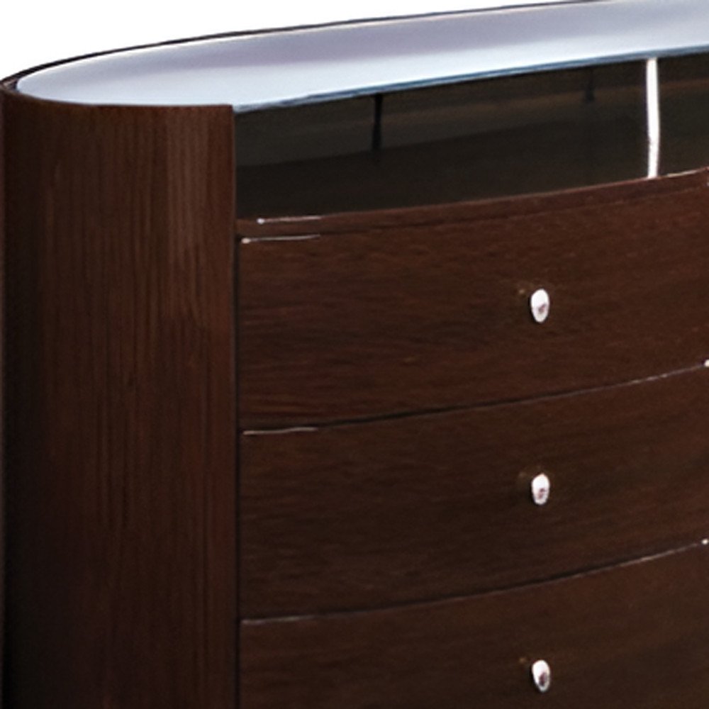 39" Brown Wood Five Drawer Dresser HomeRoots