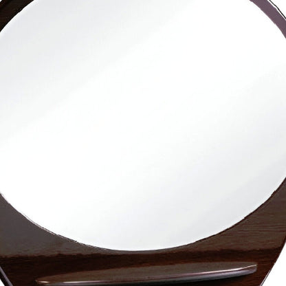 39" Brown Oval Wood Framed Mounted Dresser Mirror HomeRoots