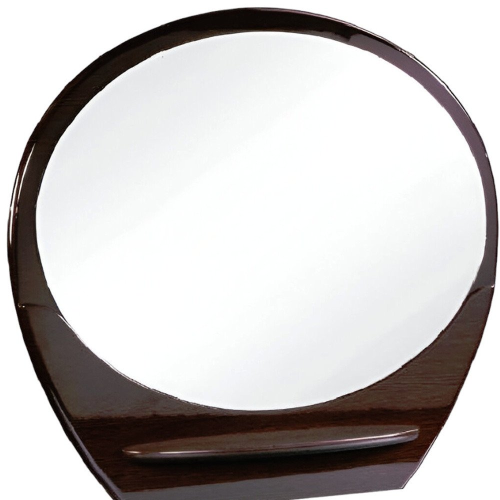 39" Brown Oval Wood Framed Mounted Dresser Mirror HomeRoots