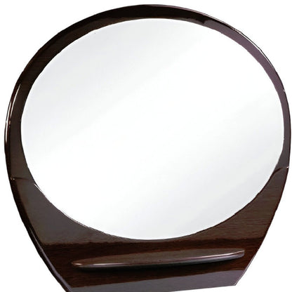 39" Brown Oval Wood Framed Mounted Dresser Mirror HomeRoots