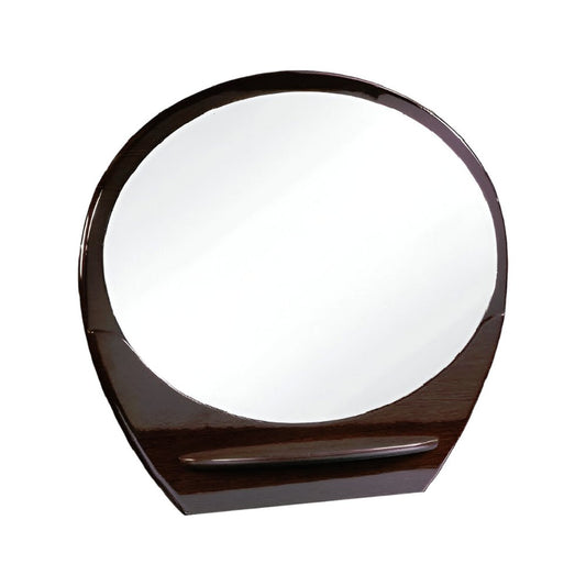 39" Brown Oval Wood Framed Mounted Dresser Mirror HomeRoots