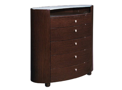 39" Brown Wood Five Drawer Dresser HomeRoots