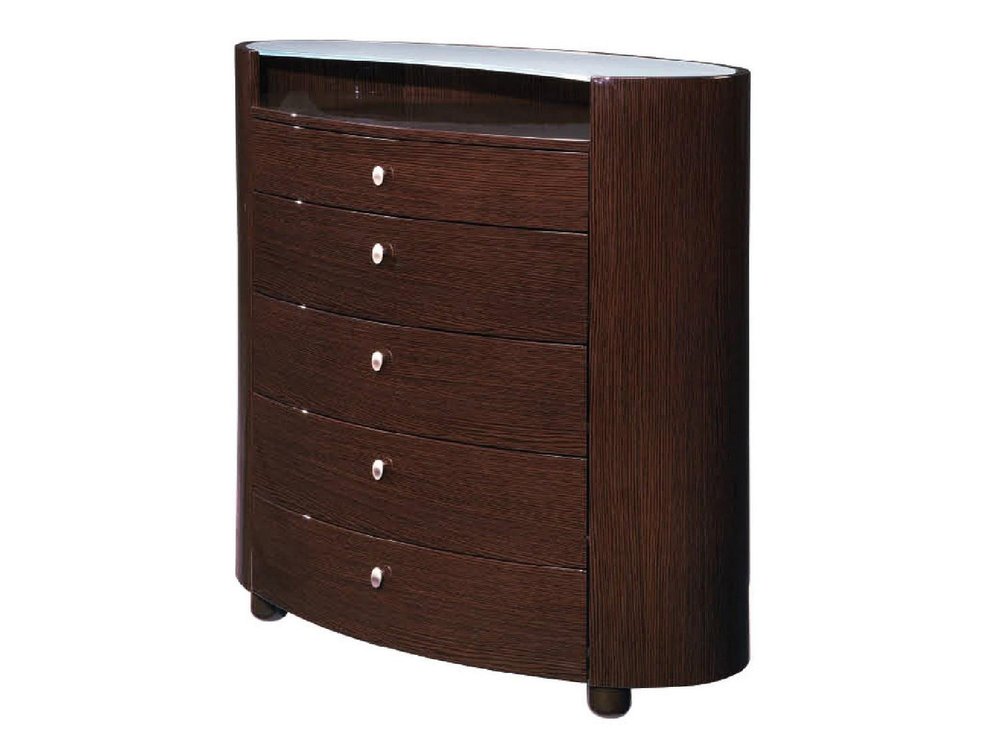 39" Brown Wood Five Drawer Dresser HomeRoots