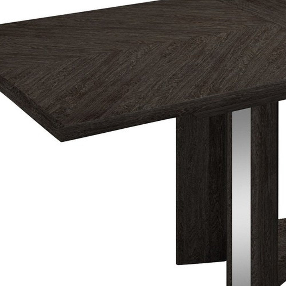 98" Dark Gray Solid Wood Dining Table HomeRoots