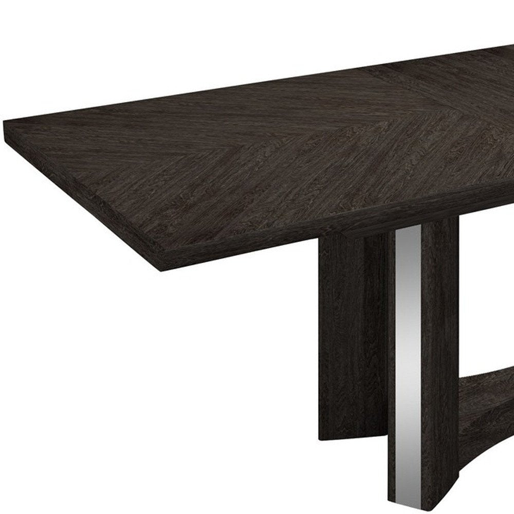 98" Dark Gray Solid Wood Dining Table HomeRoots