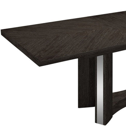 98" Dark Gray Solid Wood Dining Table HomeRoots