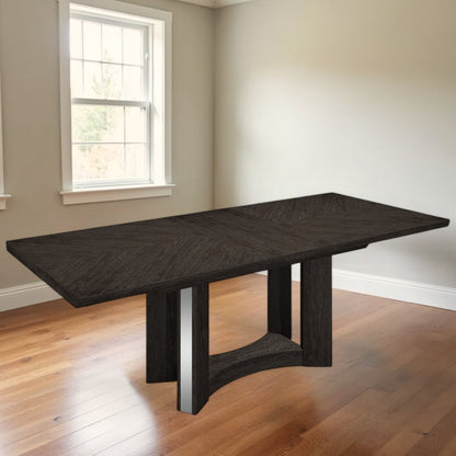 98" Dark Gray Solid Wood Dining Table