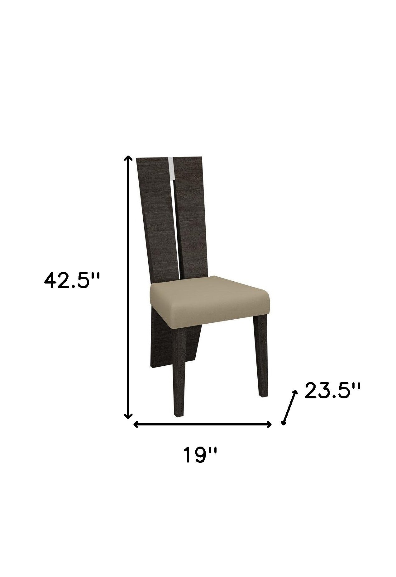 Set of Two Gray And Dark Brown Upholstered Dining Side Chairs - FurniFindUSA