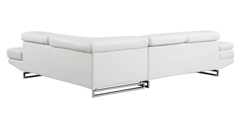 Gray Leather L Shaped Two Piece Corner Sectional HomeRoots