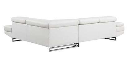 Gray Leather L Shaped Two Piece Corner Sectional HomeRoots