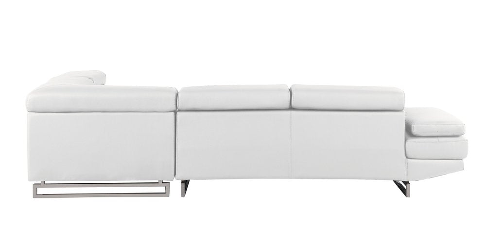 Gray Leather L Shaped Two Piece Corner Sectional HomeRoots