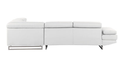Gray Leather L Shaped Two Piece Corner Sectional HomeRoots