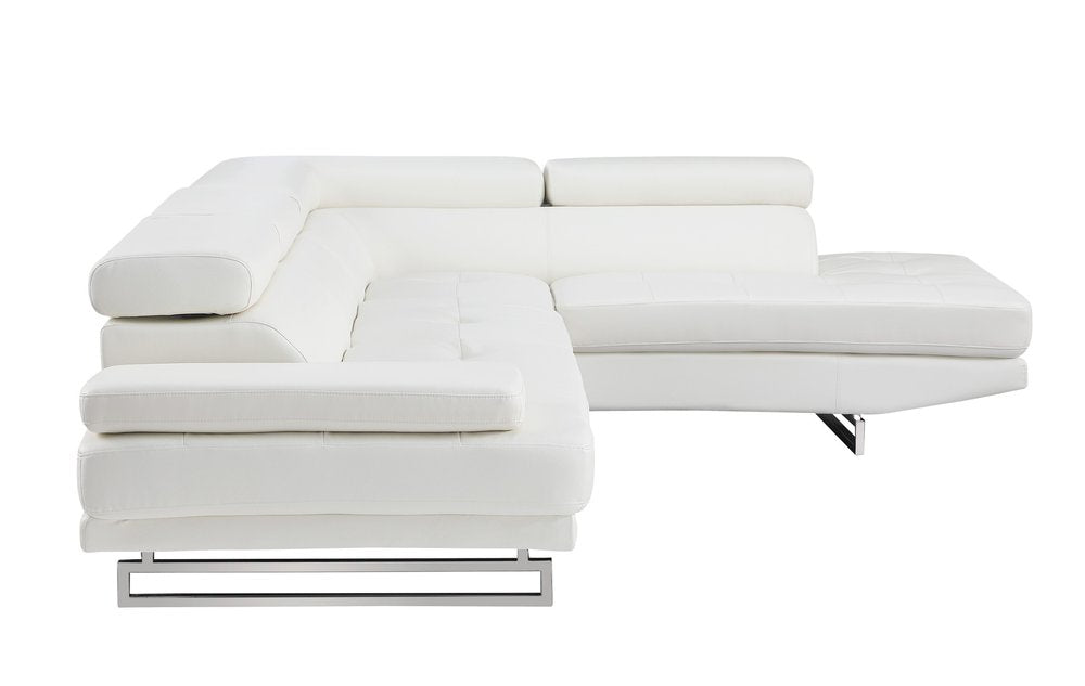 Gray Leather L Shaped Two Piece Corner Sectional HomeRoots