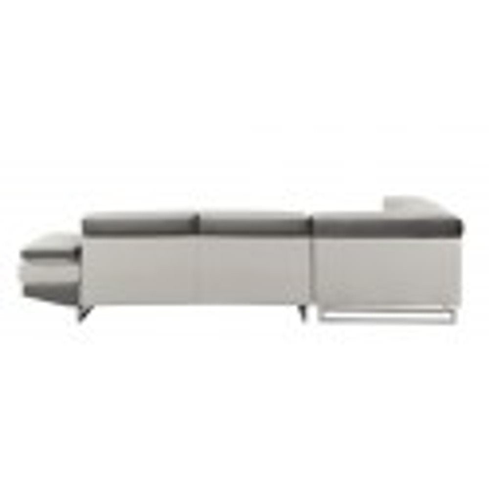 White Leather L Shaped Two Piece Corner Sectional HomeRoots
