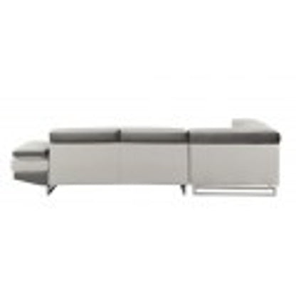 White Leather L Shaped Two Piece Corner Sectional HomeRoots