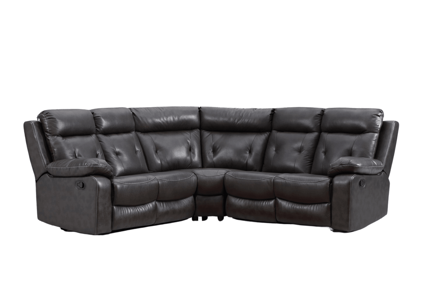 Dark Gray Polyester Blend Reclining U Shaped Three Piece Corner Sectional - FurniFindUSA