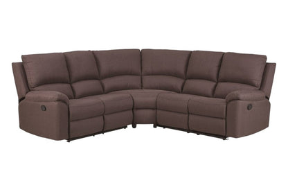 Brown Polyester Blend Reclining U Shaped Three Piece Corner Sectional HomeRoots