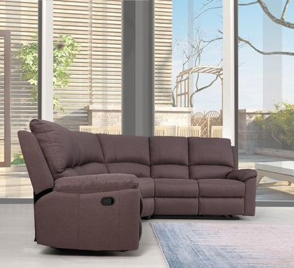 Brown Polyester Blend Reclining U Shaped Three Piece Corner Sectional HomeRoots