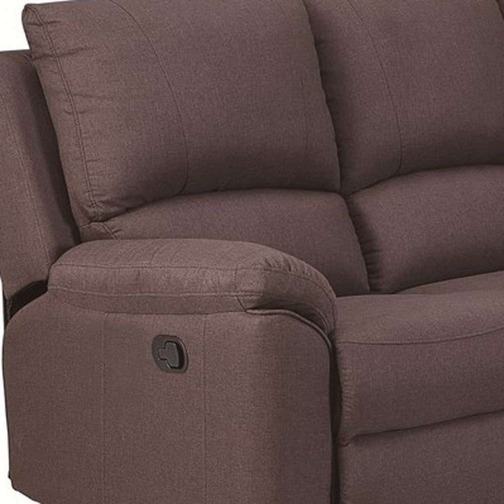Brown Polyester Blend Reclining U Shaped Three Piece Corner Sectional HomeRoots