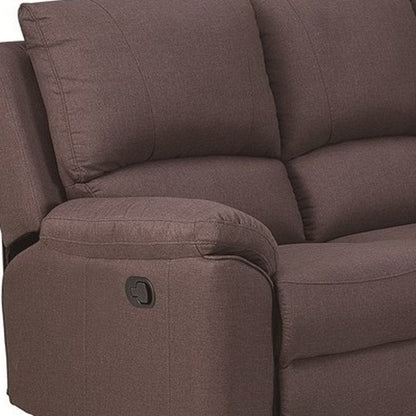 Brown Polyester Blend Reclining U Shaped Three Piece Corner Sectional HomeRoots