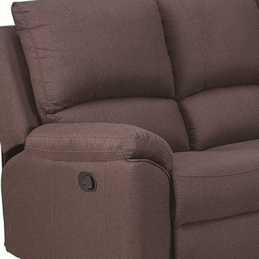 Brown Polyester Blend Reclining U Shaped Three Piece Corner Sectional HomeRoots