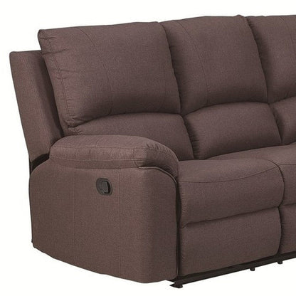 Brown Polyester Blend Reclining U Shaped Three Piece Corner Sectional HomeRoots