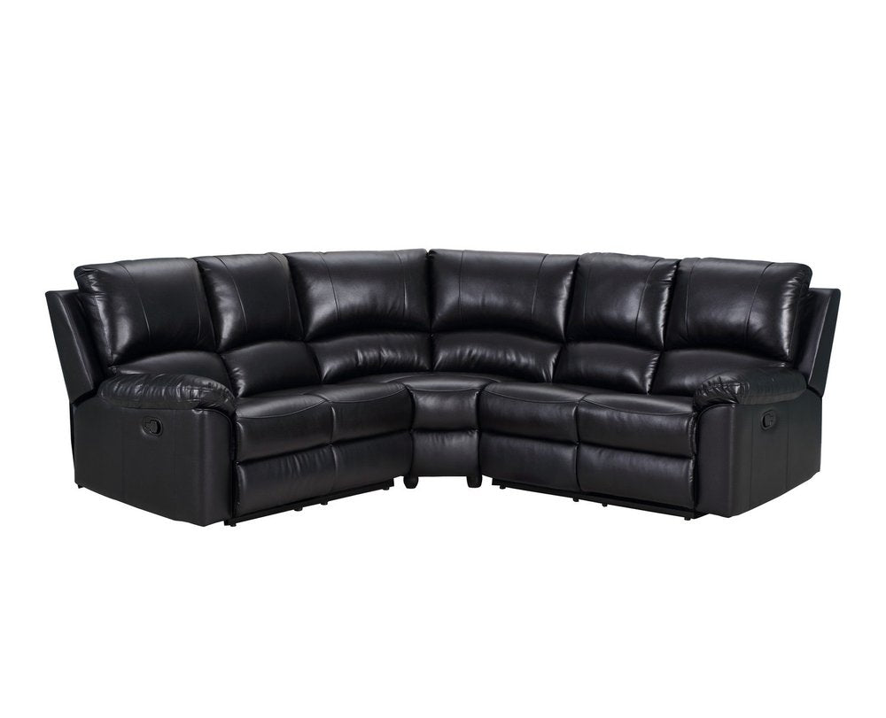 Black Polyester Blend Reclining U Shaped Three Piece Corner Sectional HomeRoots