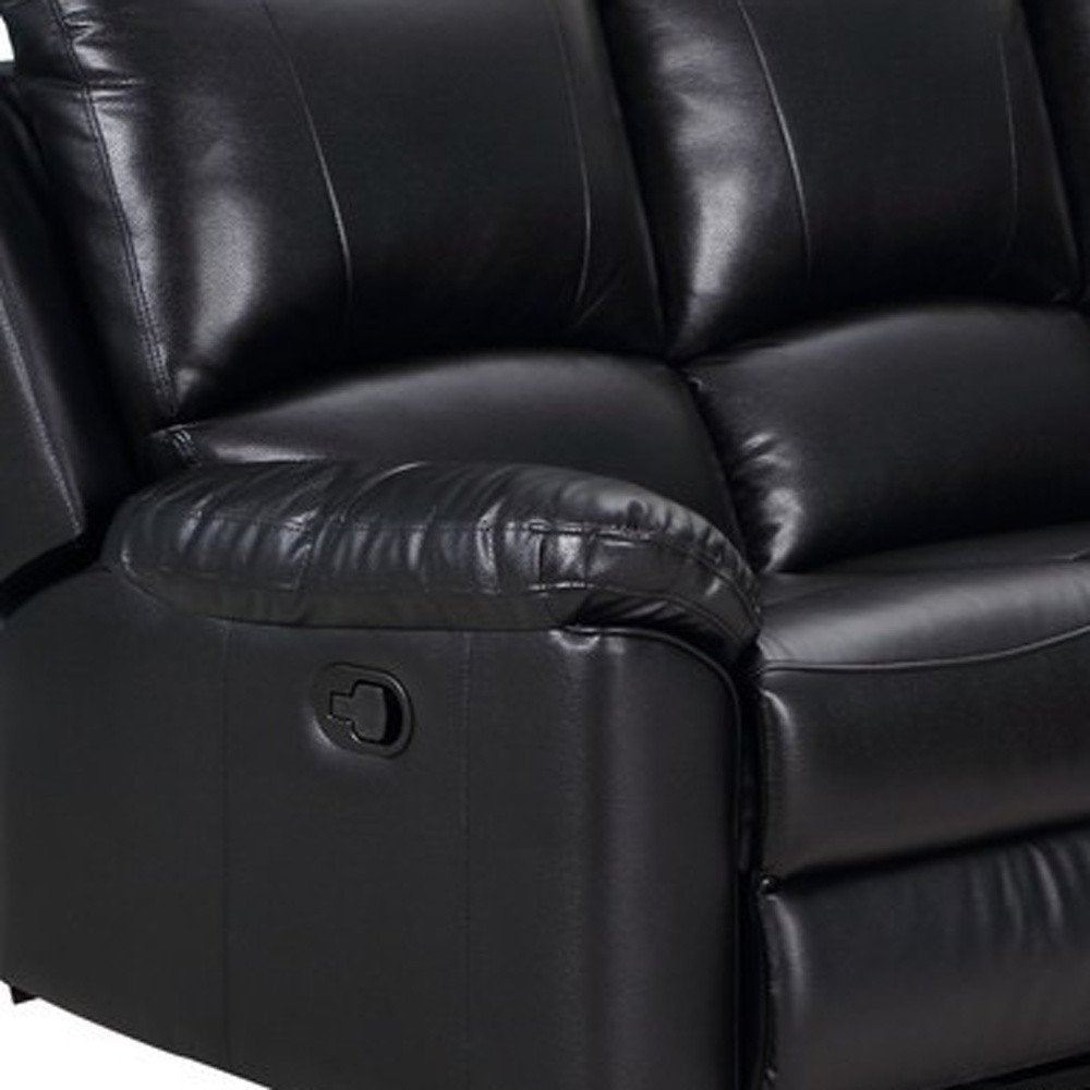 Black Polyester Blend Reclining U Shaped Three Piece Corner Sectional HomeRoots