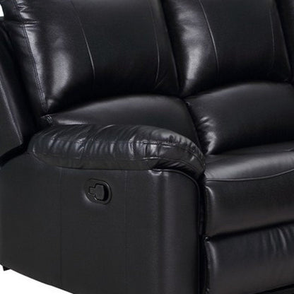 Black Polyester Blend Reclining U Shaped Three Piece Corner Sectional HomeRoots