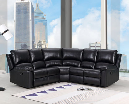 Black Polyester Blend Power Reclining U Shaped Three Piece Corner Sectional HomeRoots