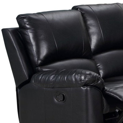 Black Polyester Blend Power Reclining U Shaped Three Piece Corner Sectional HomeRoots