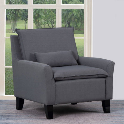 32" Gray And Black Fabric Arm Chair HomeRoots