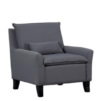 32" Gray And Black Fabric Arm Chair - FurniFindUSA